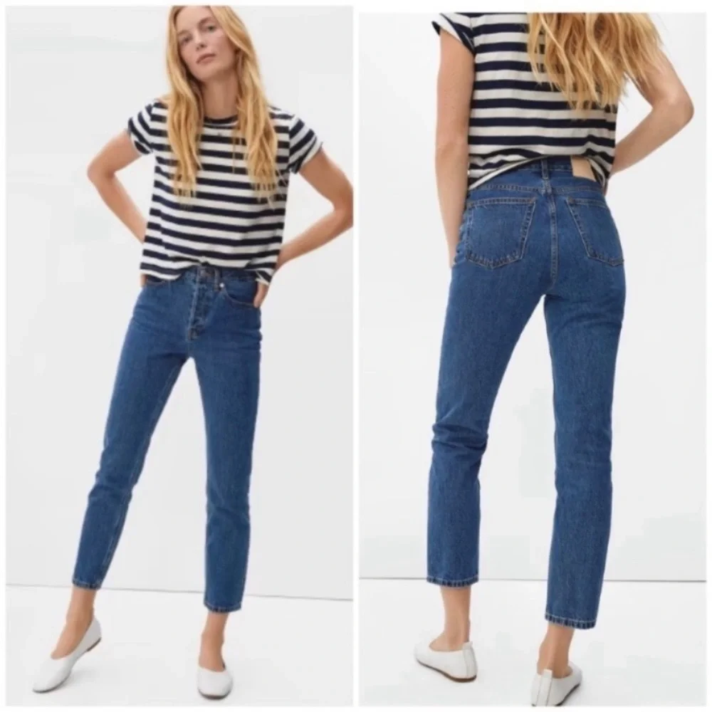 Everlane The 90's Cheeky Jean Organic Cotton High Rise Jeans Medium Washed Sz 26